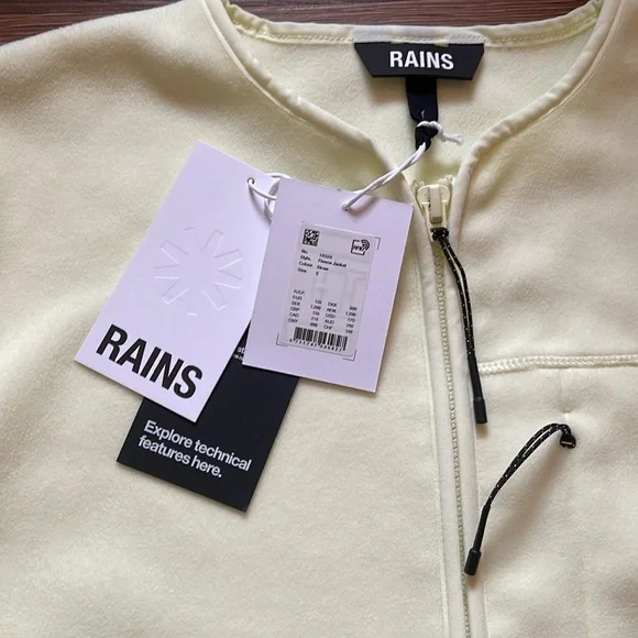 Rains Unisex Fleece Jacket Size Small - Picture 4 of 6